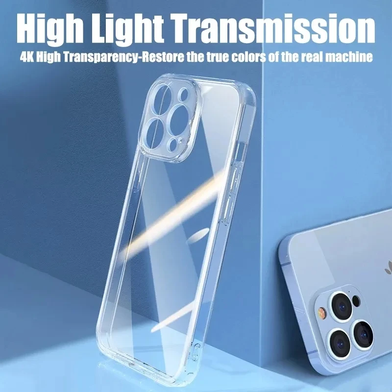 Funda transparente de silicona TPU para iPhone, carcasa trasera transparente para modelos 11, 12, 13 Mini, 14, 15 Pro, Xs Max, X, XR, 8, 7, 6, 6s Plus, SE 2020, 2022 - imagen 2