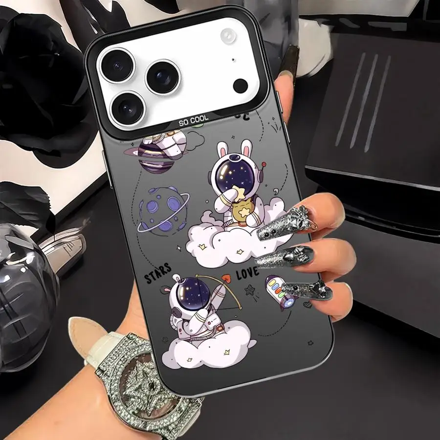 Funda para iPhone 16e 13 17Air XS 12 XR 14 15 Plus 11 16 17 Pro Max funda trasera para teléfono dibujos animados dinosaurio astronauta - imagen 2