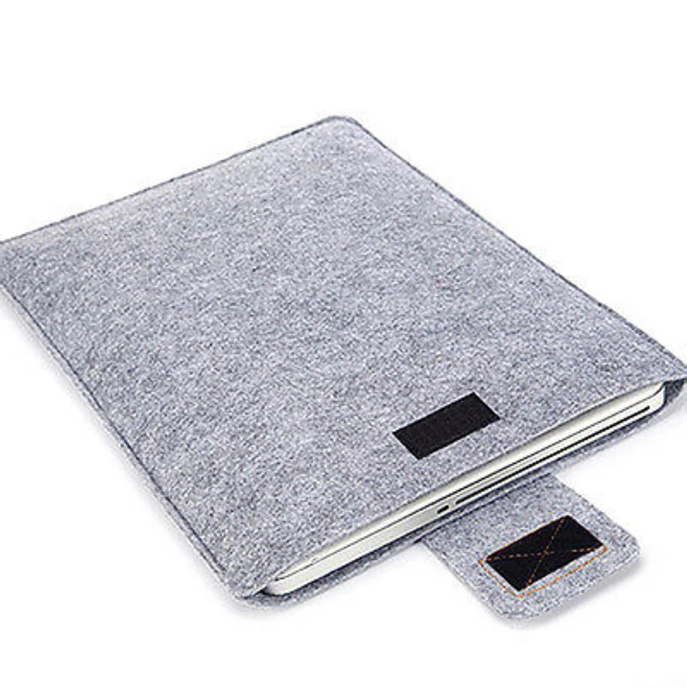Funda delgada para tableta con funda de fieltro de 13 pulgadas y 15 pulgadas para MacBooks Air Pro, bolsa de almacenamiento para tableta de Color sólido