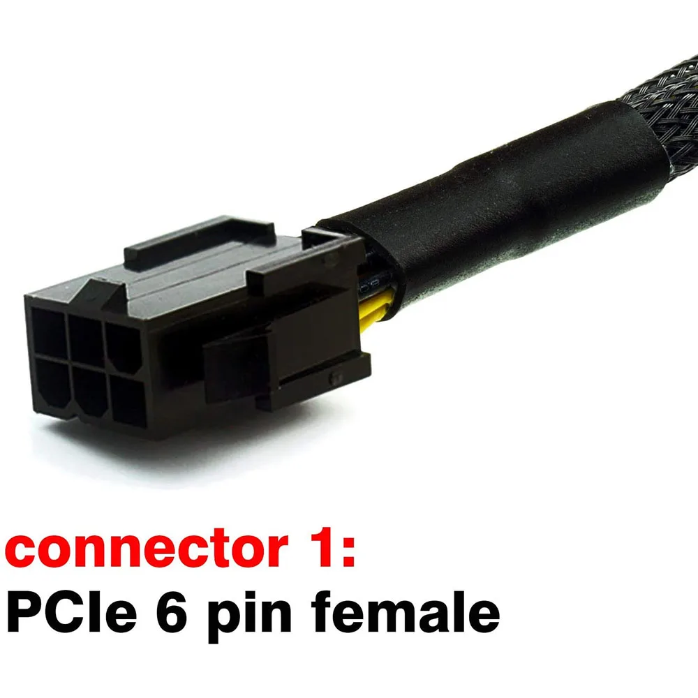 6PC PCI-e 6 pines a PCIe dual 8 pines (6 + 2) tarjeta gráfica PCI Express adaptador de corriente GPU VGA Y-Splitter Cable de extensión vídeo de minería - imagen 4
