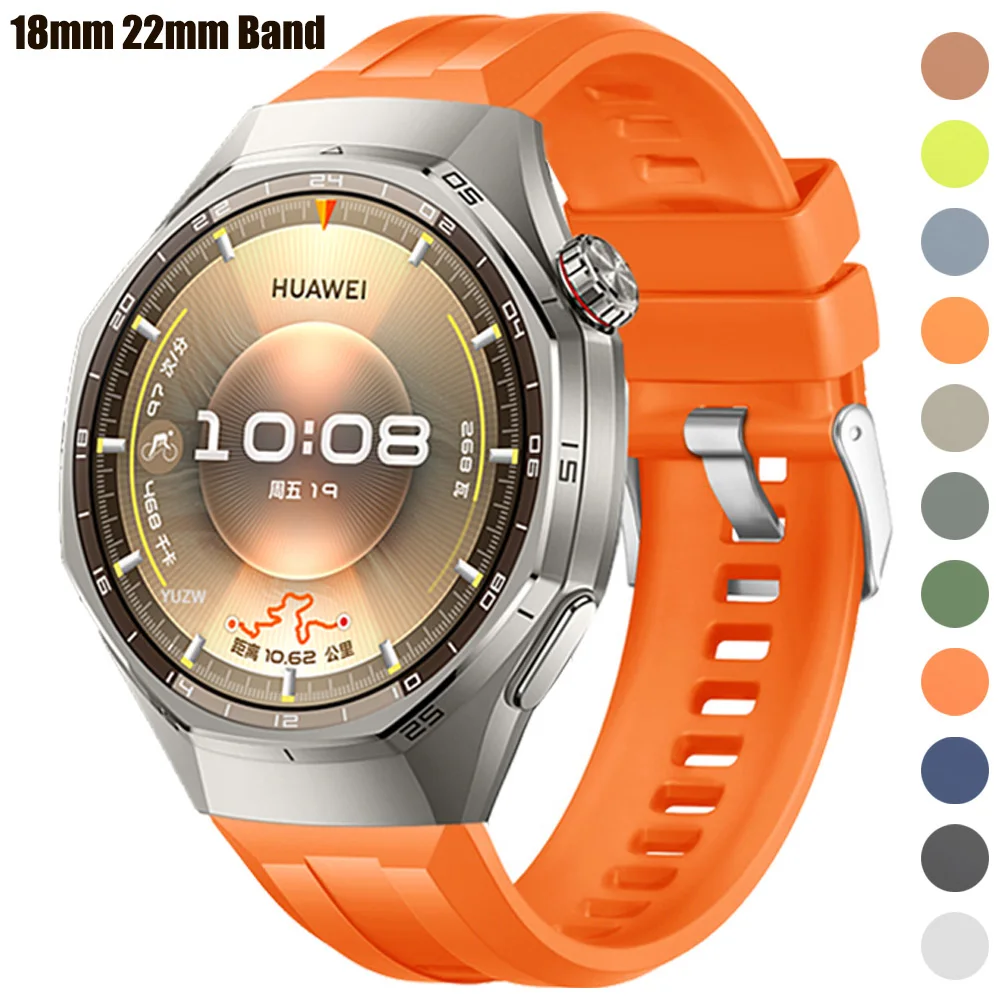 Correa Original de 18mm 22mm para Huawei Watch GT6 Pro GT 6 46mm 41mm Watch 5/GT 5 Pro 42mm 46mm GT5 GT4 46 41mm Correa deportiva de silicona