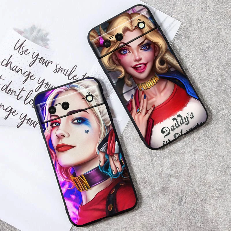 Crazy h-harley q-quinn Sexy para Google Pixel 9, 8, 7A, 7, 6A, 6, 5A, 5, 4, 4A, XL, 5G, Funda de silicona negra a prueba de golpes - imagen 2