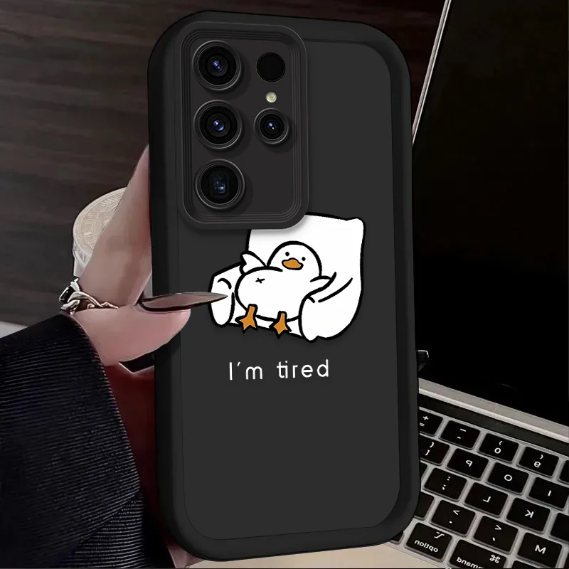 Preciosa funda blanda de pato de dibujos animados para Samsung Galaxy S24 S23 S25 Ultra S22 S21 Plus FE A56 A36 A26 A16 A06 A15 A25 A35 A55 5G - imagen 4