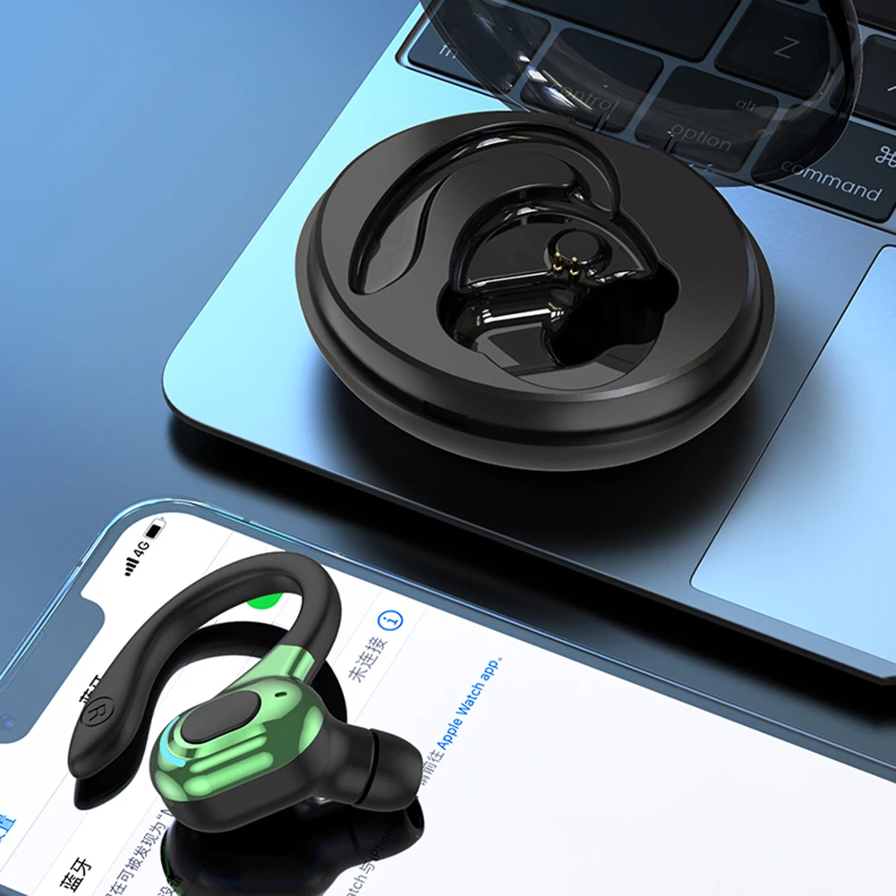 Auriculares M-F8 con Bluetooth 5,2, cascos con gancho para llamadas de música, estéreo, Mini auriculares con cancelación de ruido para deportes y juegos - imagen 5