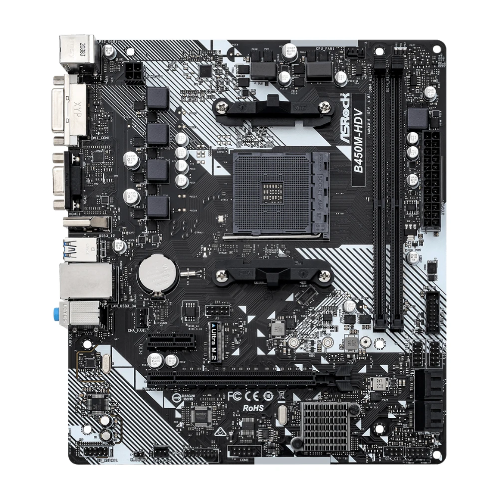 ASROCK B450M-HDV R4.0 AMD B450 Motherboard AM4 Support Ryzen 5 5600 5500 Ryzen 7 5700G 3700X 3 3200G CPU DDR4 M.2 HDMI Micro ATX - imagen 5