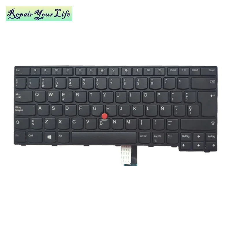 Teclado español para portátil Lenovo Thinkpad E470 E470c E475 20H4 20H1 20H2, FRU 01AX050 01AX090 01AX010 con piezas de PC de punto rojo - imagen 3