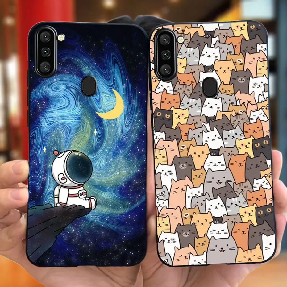 Para Samsung Galaxy A11 M11 lindos animales de dibujos animados funda de teléfono para Samsung A11 M11 A115F M115F Color caramelo funda trasera de silicona suave - imagen 4