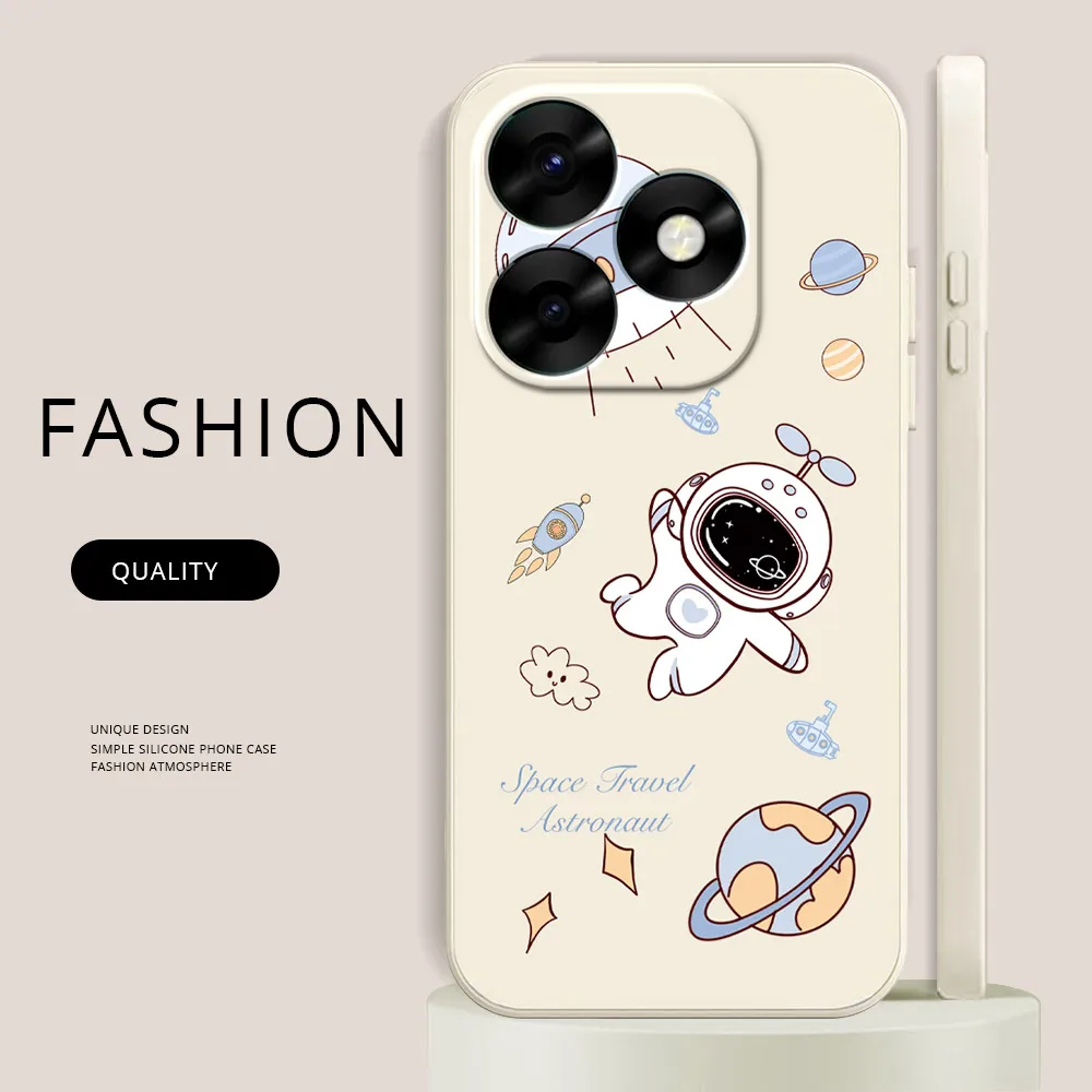 Funda de teléfono para Itel S23 Plus S23 + P55 4G 5G Itel A60S A60 A70, carcasa trasera a prueba de golpes, silicona suave, dibujos animados de astronauta - imagen 5