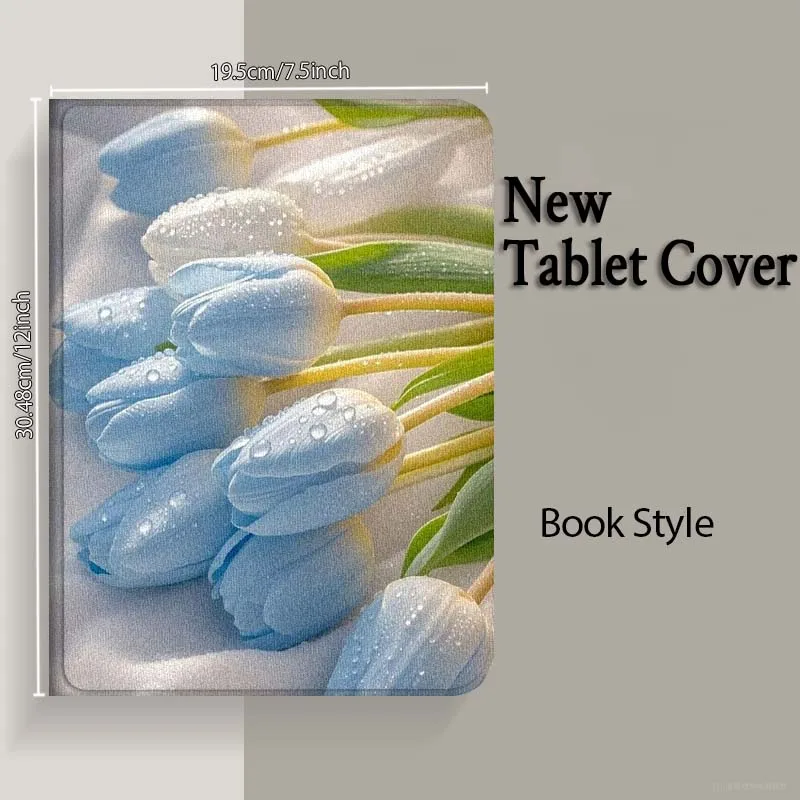 Funda elegante de tulipanes azules para Huawei Honor Tab Magic Pad GT 6 X9 X8A X8 V8 V7 9 8 2 3 13,3 10 Pro pulgadas - imagen 5