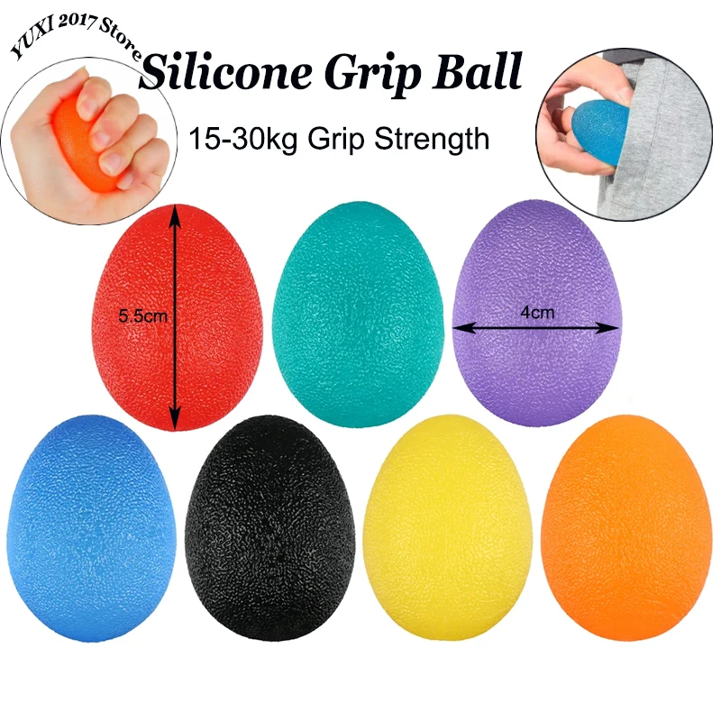 Bola de agarre de silicona, dispositivo profesional de ejercicio de balonmano para entrenamiento de rehabilitación de fuerza de dedo y mano, 1/2 Uds.