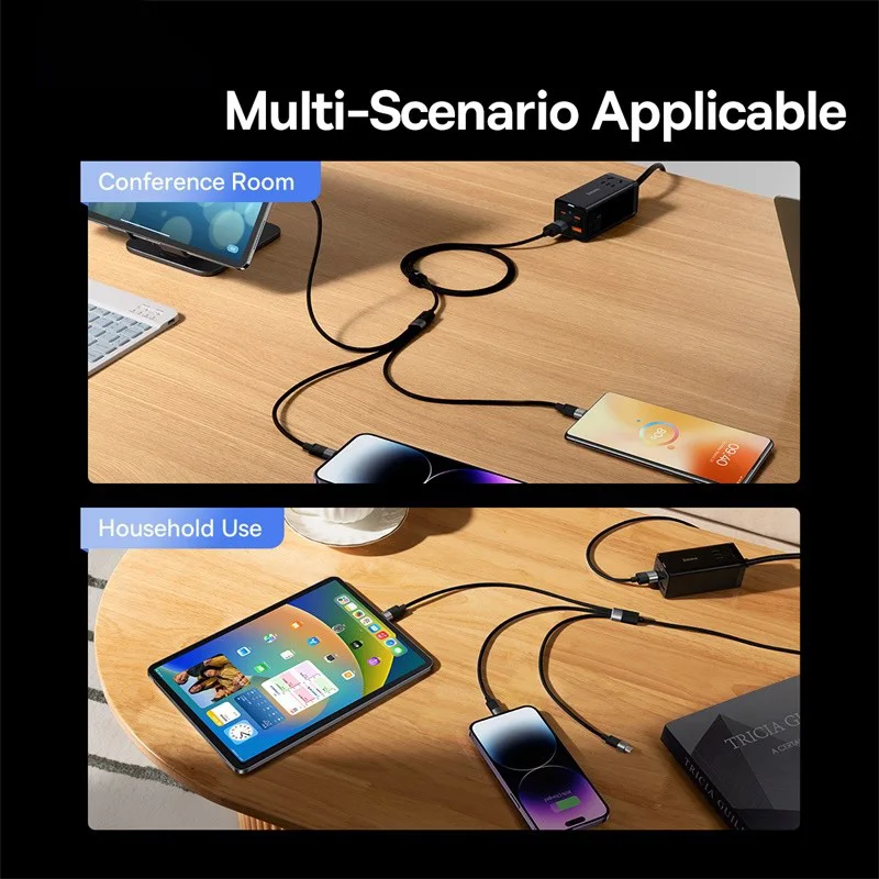 Baseus Cable 3 en 1 USB-C para iPhone 14/13/12 Pro/11 y MacBook - imagen 4