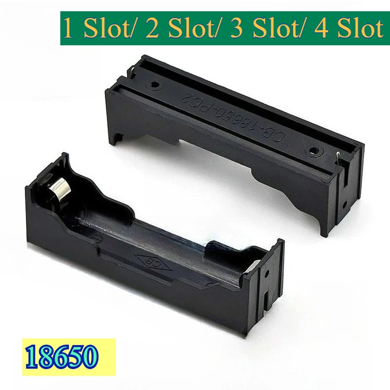 1 Uds soporte de batería 18650 fundas para banco de energía caja de almacenamiento de batería de plástico 1 2 3 4 ranuras contenedor de baterías