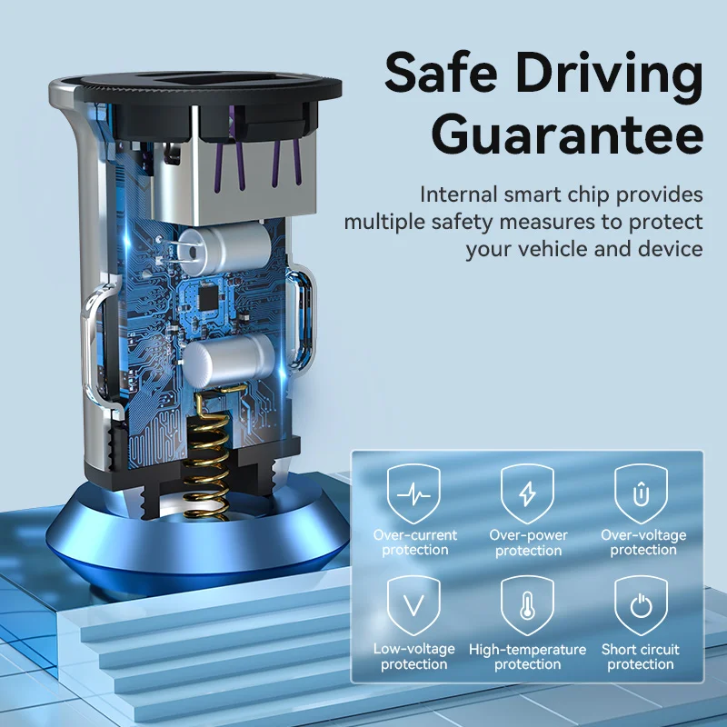 Vention 30W Mini cargador de coche USB tipo C PD QC carga rápida para iPhone 16Pro Samsung Xiaomi iPad carga rápida carga de teléfono de Metal - imagen 5