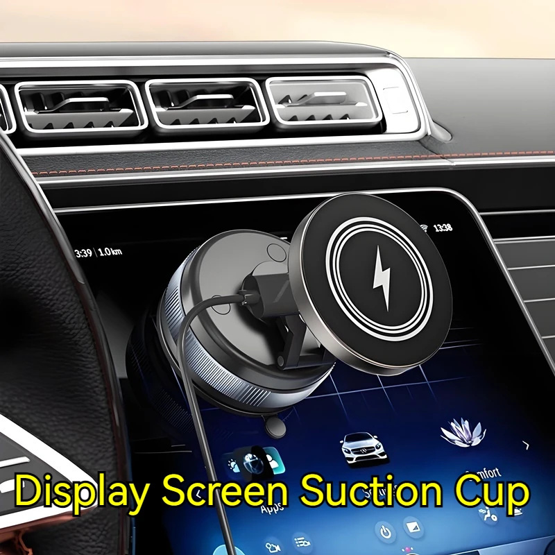 Soporte inalámbrico magnético del cargador de la succión del vacío del metal 15W 360 ° Giratorio Compatible con Smartphones, para Car Gym Bathroom Mirro - imagen 2