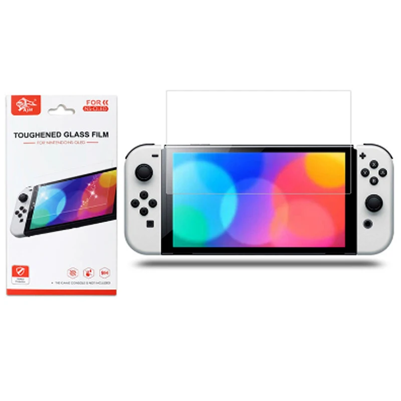 Película protectora de pantalla antiarañazos para Nintendo Switch OLED NS, accesorios de consola de juegos, película protectora de pantalla de vidrio templado