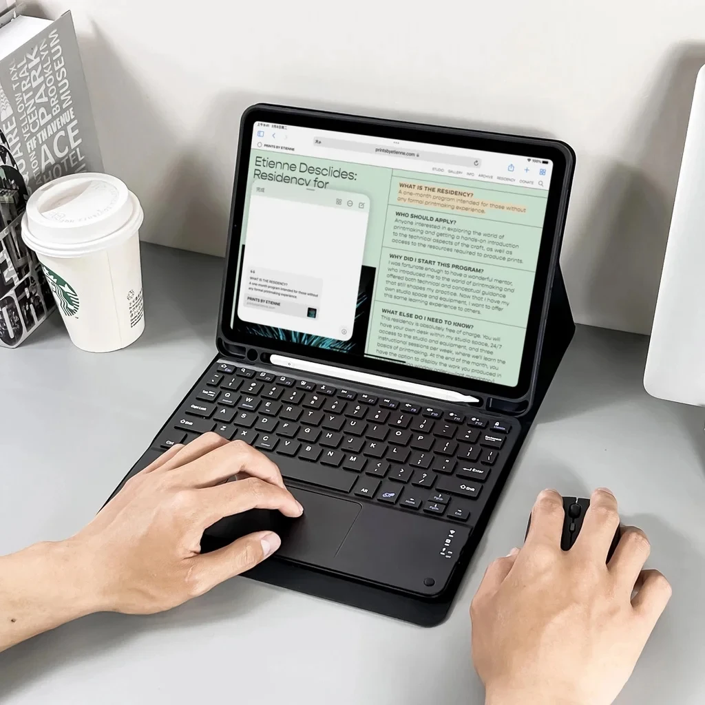 Funda con teclado para Samsung Galaxy Tab A9 Plus, funda para tableta para Tab S8 S9 Ultra S7 S9 FE+ A8 S6 Lite A7 Lite Magic Keyboard Case - imagen 2