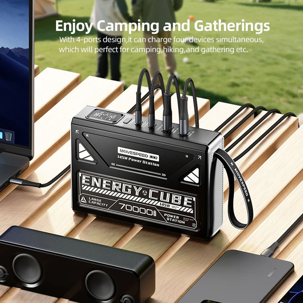 Linterna LED para acampar MOVESPEED, batería de gran capacidad de 70000mAh con lámpara recargable, luz de emergencia LED para cortes de energía al aire libre - imagen 4