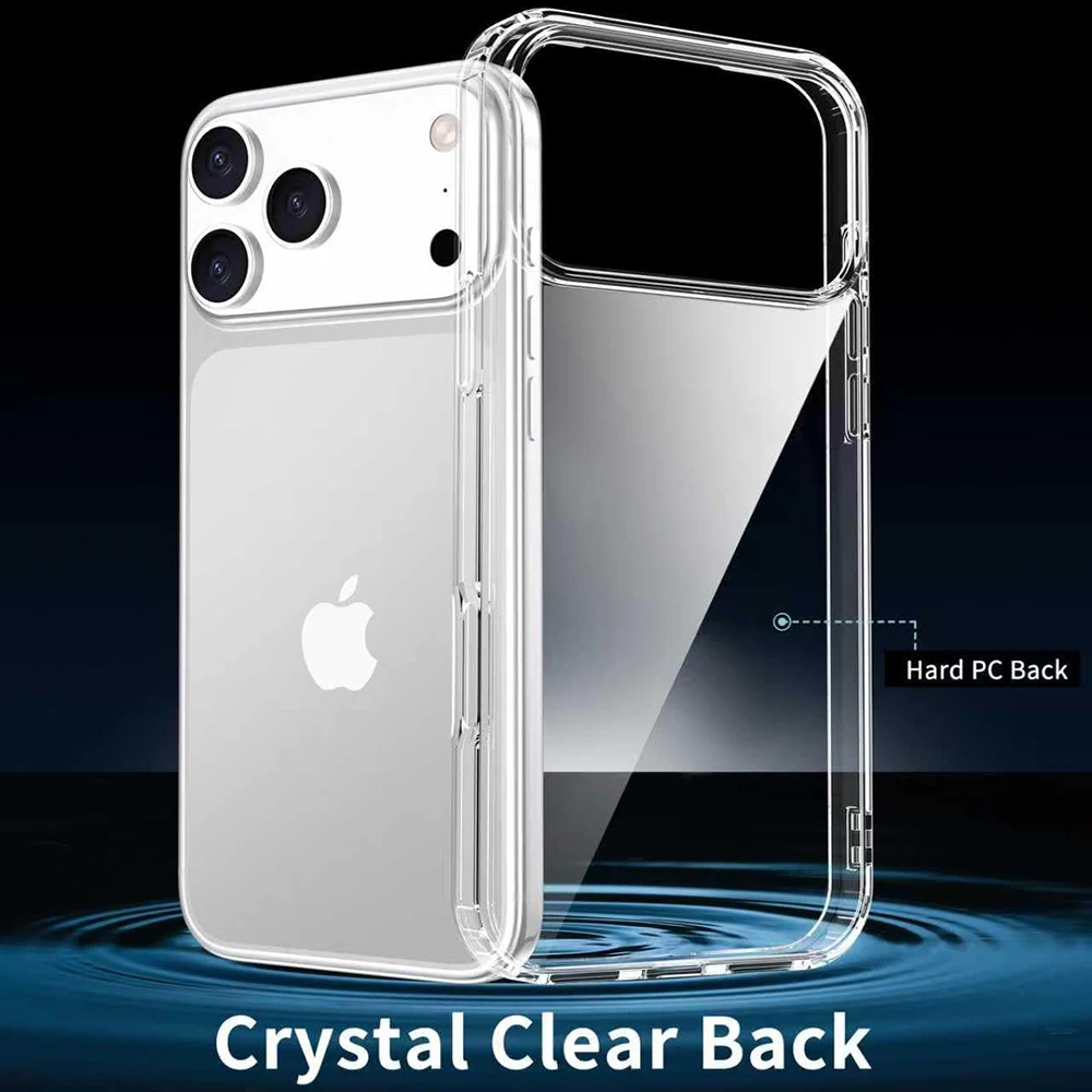 Funda rígida transparente a prueba de golpes para iPhone Air 17 16 16E 15 14 13 12 11 Pro Max Plus Mini carcasa suave de silicona híbrida transparente y delgada - imagen 2