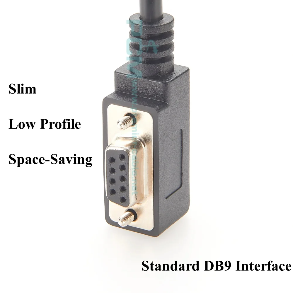 Cable serie RS232 de un solo extremo de ángulo recto hembra DB9 de perfil bajo, cable serie RS232 de 9 pines D-Sub en ángulo izquierdo para programación - imagen 3