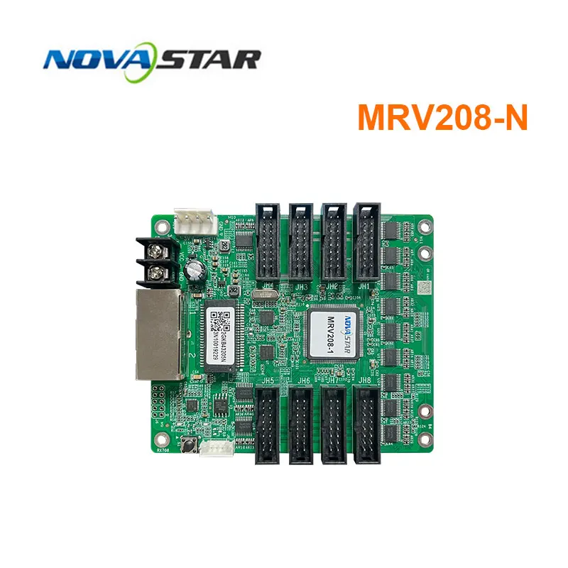 Tarjeta receptora LED Novastar MRV208-N sincrónica a todo color utiliza 8 conectores HUB75E estándar, actualización para reemplazar MRV208-1