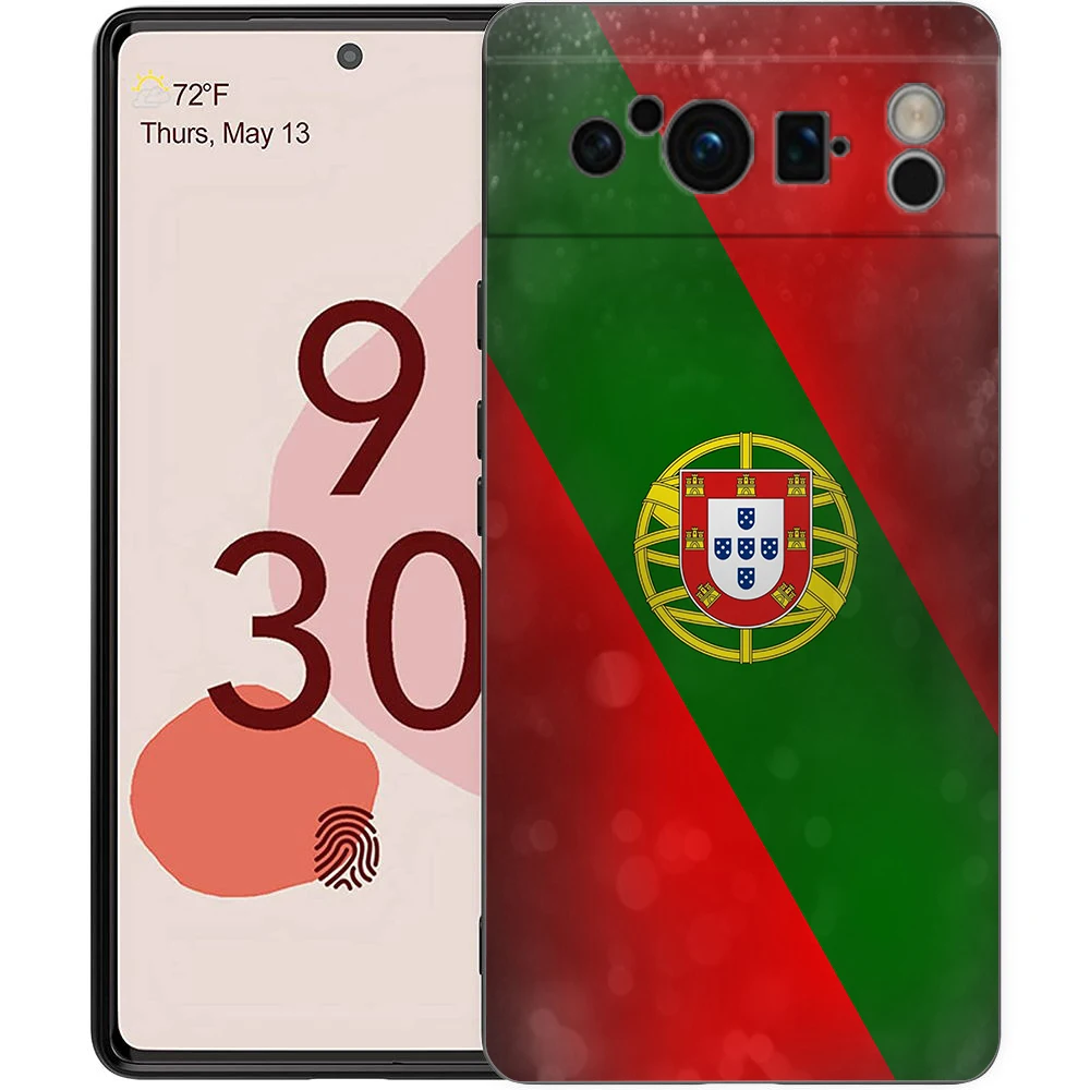 Funda de Teléfono de Lujo para Google Pixel 10 9 8 9A 8A 7 7A 6 Pro XL 6A 5G, Negra, Suave, de TPU, Portugal - imagen 4
