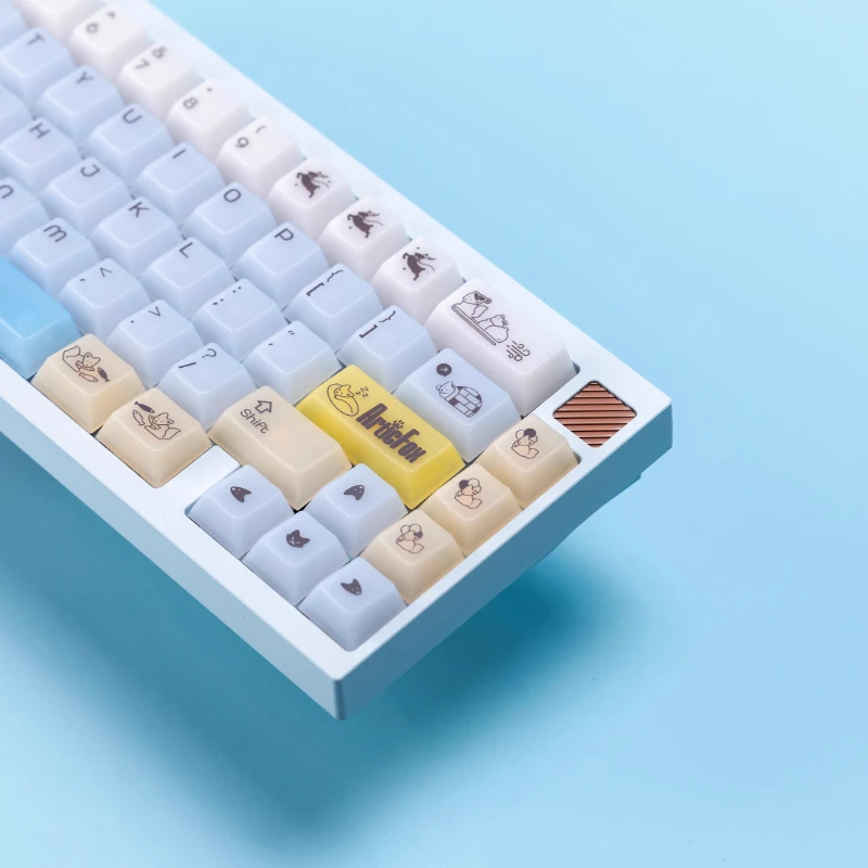 Juego de teclas con tema de niebla de zorro cubierto de hielo, perfil de cereza PBT, 116 teclas, teclas originales personalizadas hechas a mano para regalo de teclado mecánico - imagen 4