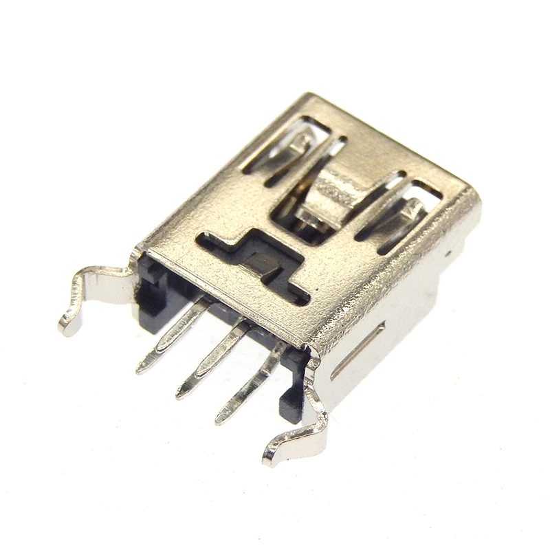 10 Uds Mini USB conector de 5 pines 5P tipo B SMT SMD DIP hembra 2 4 patas montaje Jack toma de carga enchufe de alimentación puerto plano - imagen 4