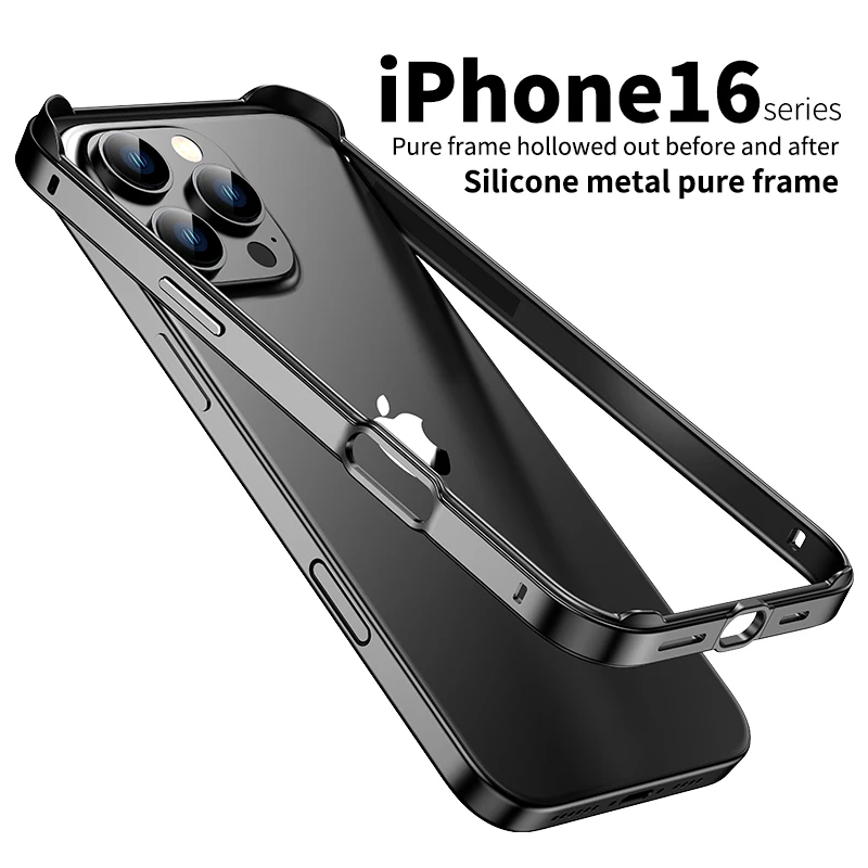 Funda de parachoques de Metal para iPhone 16 15 Pro Max 14 Plus 13 Mini 12 11 XS XR SE 2022 2020 16Pro 16Plus 15Pro 14Pro accesorios para teléfono - imagen 2