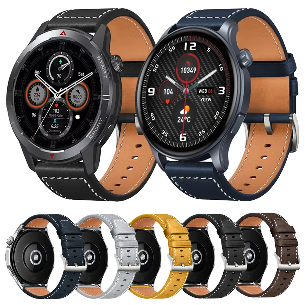 Correa de cuero para reloj Zeblaze Vibe 7 Pro/Stratos 2/3 Ultra Beyond GTS3 GTR3 Btalk3 2 Pro Lite GPS, pulsera de 22mm - imagen 2