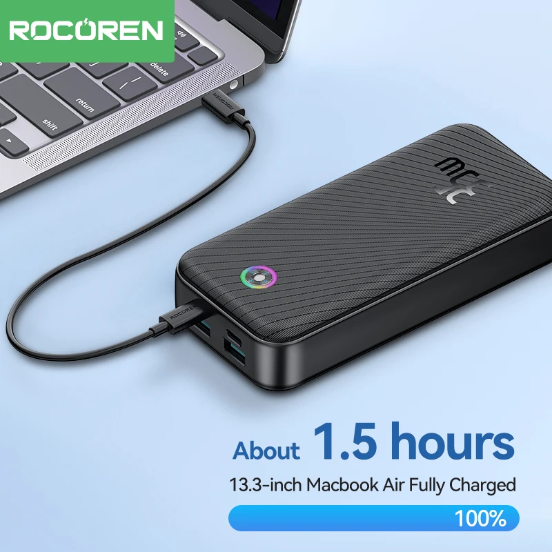 Rocoren 30000mAh PD 35W banco de energía portátil de carga rápida para iPhone 17 Pro Max Xiaomi 15 30000 mAh batería externa - imagen 2