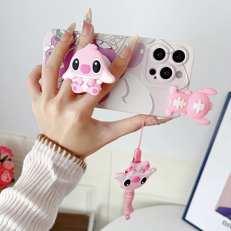 Para iPhone 17 16 15 14 13 12 11 XR Xs 6 6s 7 8 SE Pro Max mini Plus e funda con flores con cuerda de soporte - imagen 3