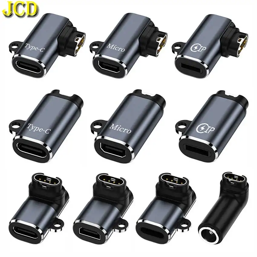 1/3 Uds Micro tipo C IOS USB a conector de 4 pines adaptador de carga enchufe para Garmin Fenix 7 6 5 7X 6X 5X Venu 2 Plus convertidor de reloj