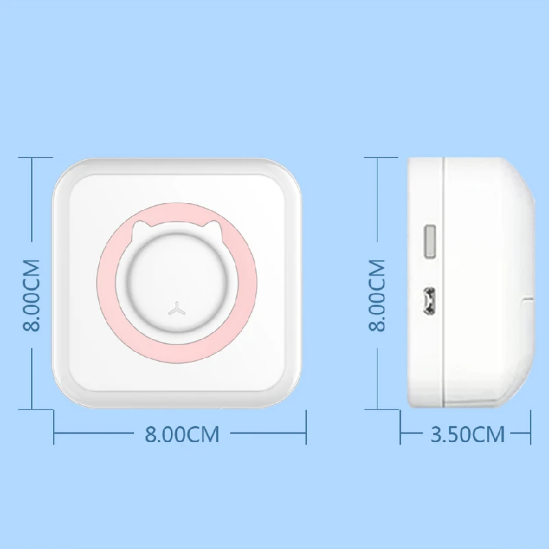 Mini Impresora térmica portátil, papel sin tinta, Bluetooth, inalámbrica, Android, IOS, etiquetas - imagen 5