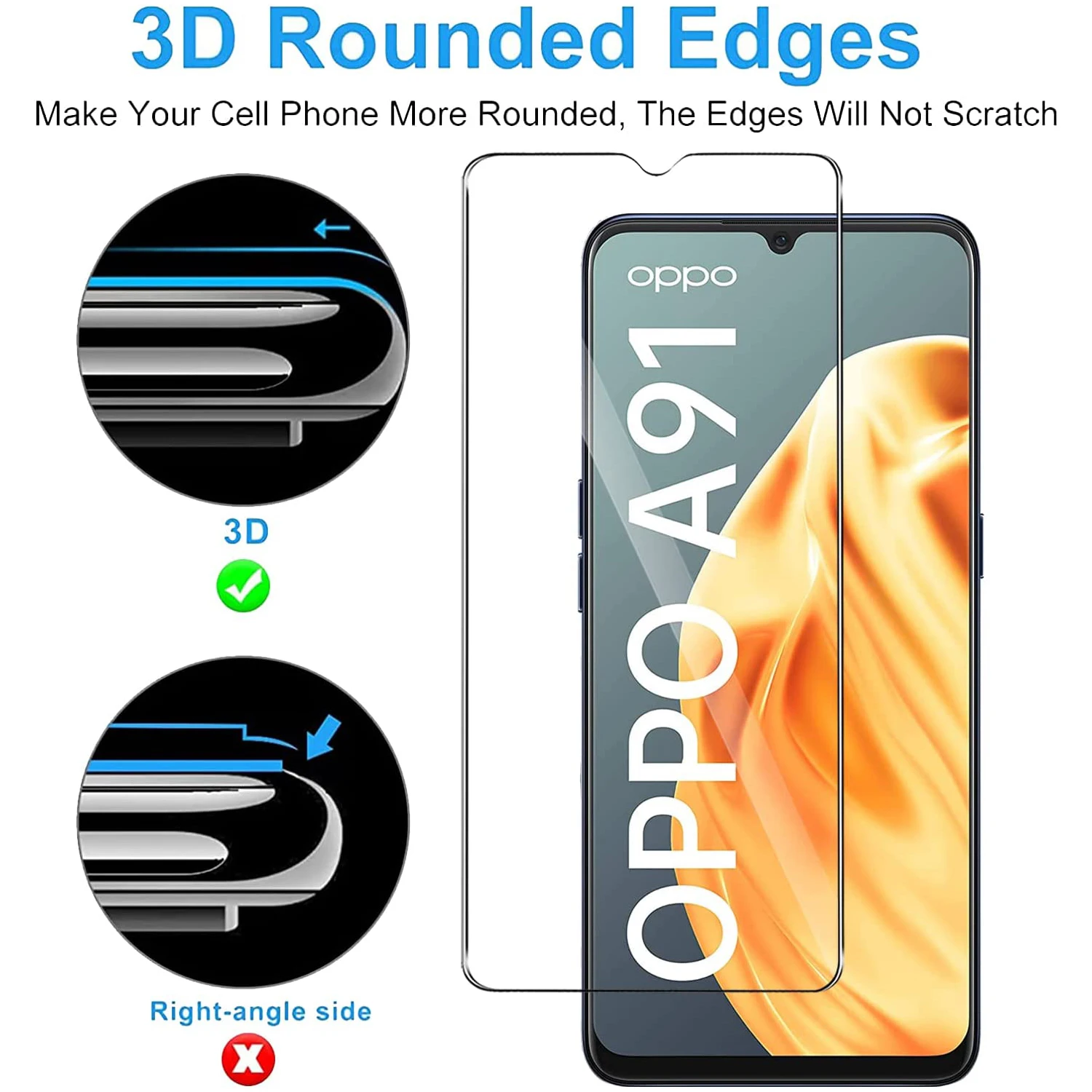 Vidrio templado de 4 piezas para OPPO, película protectora de pantalla para modelos A91, Reno 3, A94, 5G, A93s, A93, A95, A96, A74, A76, A77, A78, A98, 5G - imagen 5
