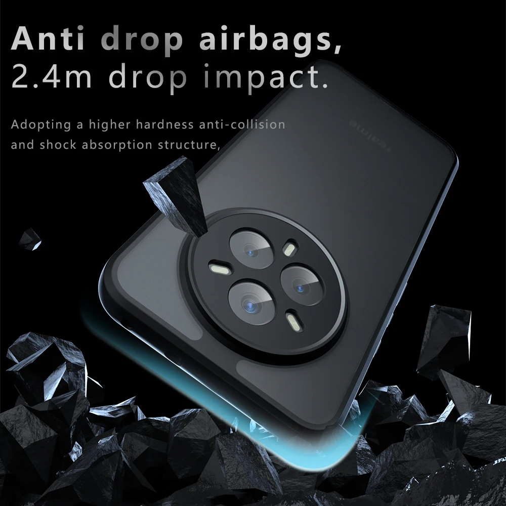 Funda para Realme 14 13 Pro Plus Lite, Funda acrílica transparente esmerilada respetuosa con la piel para Realme14 13 Pro Plus, Funda de parachoques a prueba de golpes - imagen 2