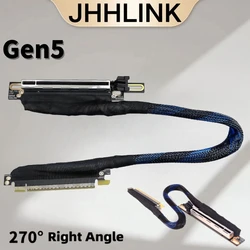 Cable elevador 16AD5 PCIe 5,0 x16 PCI-E Gen5, Cable de extensión de servidor GPU sin pérdidas Chapado en plata de alta velocidad para tarjeta gráfica RTX 5090