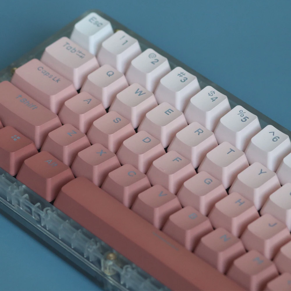 Keycaps PBT rosa gradiente retroiluminadas OEM GK61/68/87/104 - imagen 2