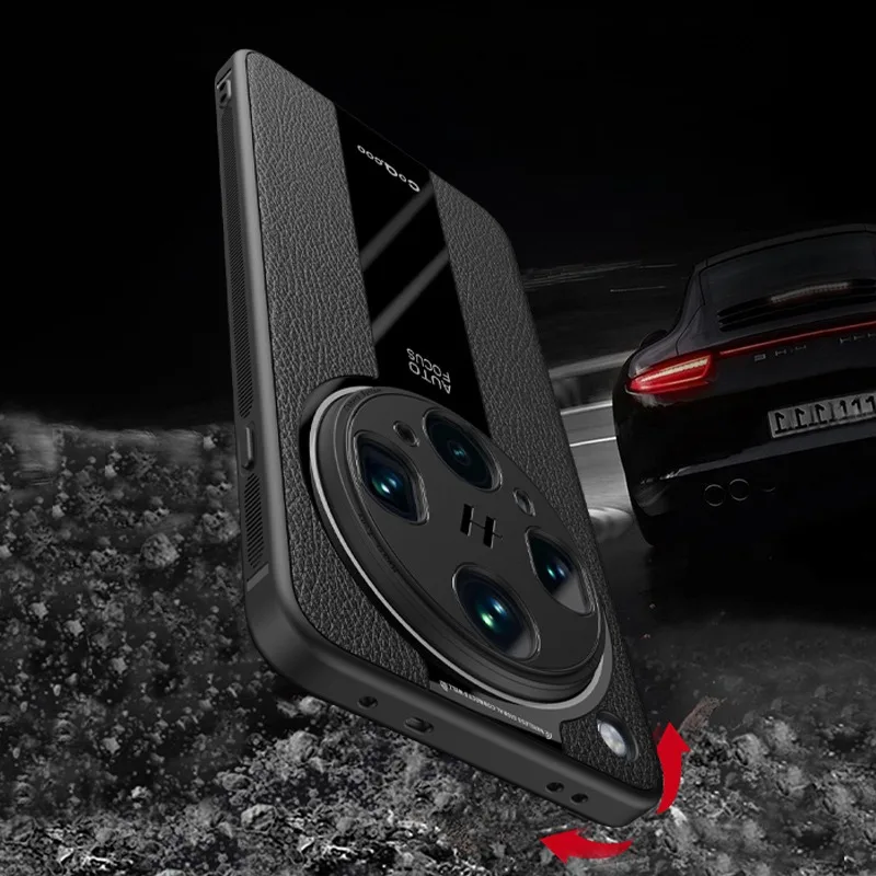 Para OPPO Find X8 Ultra funda ELVEV lujo textura esmerilada PU cuero TPU mate lente protección teléfono cubierta - imagen 3