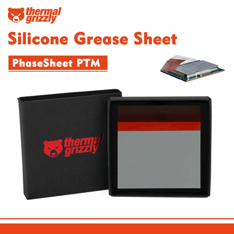 Hoja térmica Grizzly PhaseSheet PTM, almohadilla de enfriamiento de silicona de cambio de fase conductora térmica, almohadilla de grasa de silicona para CPU GPU para ordenador portátil