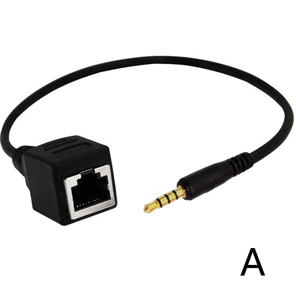 Interfaz de red RJ45 hembra a 3,5mm Jack macho hembra Cable con micrófono para mesa de canto KTV pantalla táctil productos 20cm - imagen 4