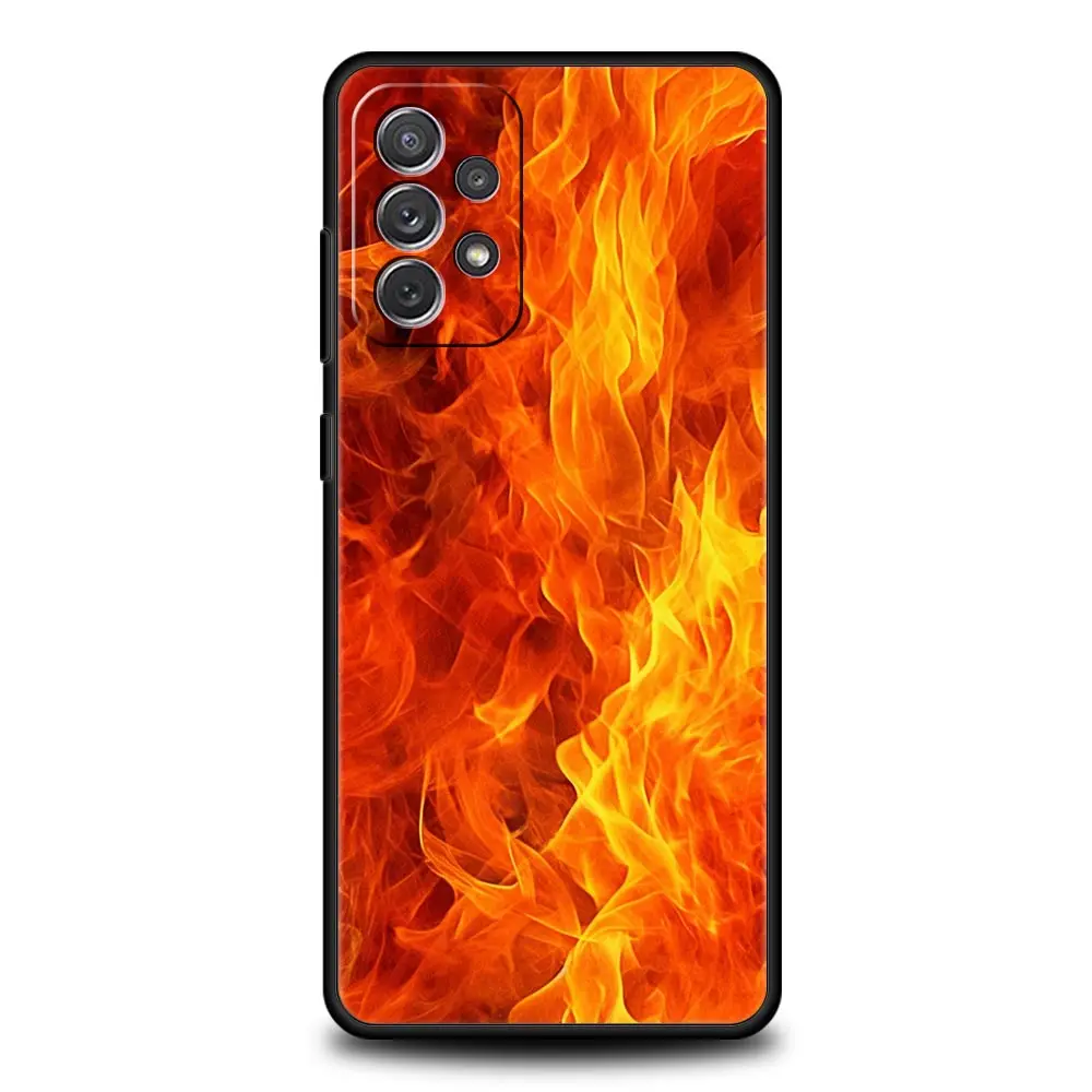 Funda de teléfono con patrón de llama para Samsung A51 A71 A21S A17 A11 A15 A25 A31 A41 A23 A33 A53 A73 A07 A03S A05S A13 A35 A55 5G - imagen 2