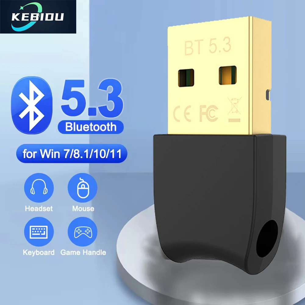 Adaptador USB Bluetooth 5,3, transmisor receptor Bluetooth, Audio, Dongle Bluetooth, adaptador inalámbrico USB BT5.3 para ordenador, PC y portátil