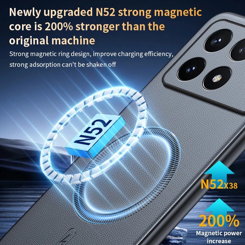 Para Redmi K70 funda protectora de cuero magnética para Redmi K70 alta calidad antihuellas antideslizante PC + TPU - imagen 2