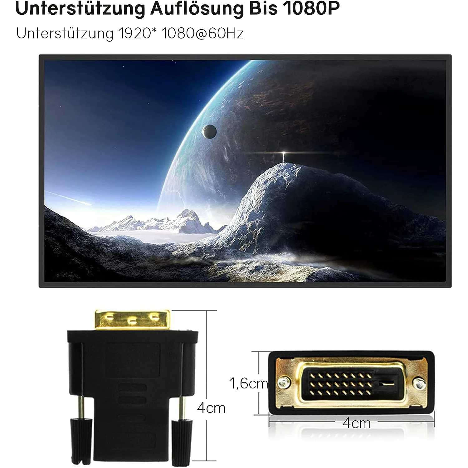 DVI Male to HDMI Female Adapter for Computer DVI Male 24+1 to HDMI Female Compatible Video Converter for PC HDTV and Projectors - imagen 2