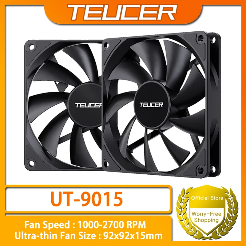 TEUCER UT-9015 ventilador de refrigeración de caja de PC PWM 4PIN rodamientos hidráulicos ventilador fino 12V para refrigeración de CPU de computadora