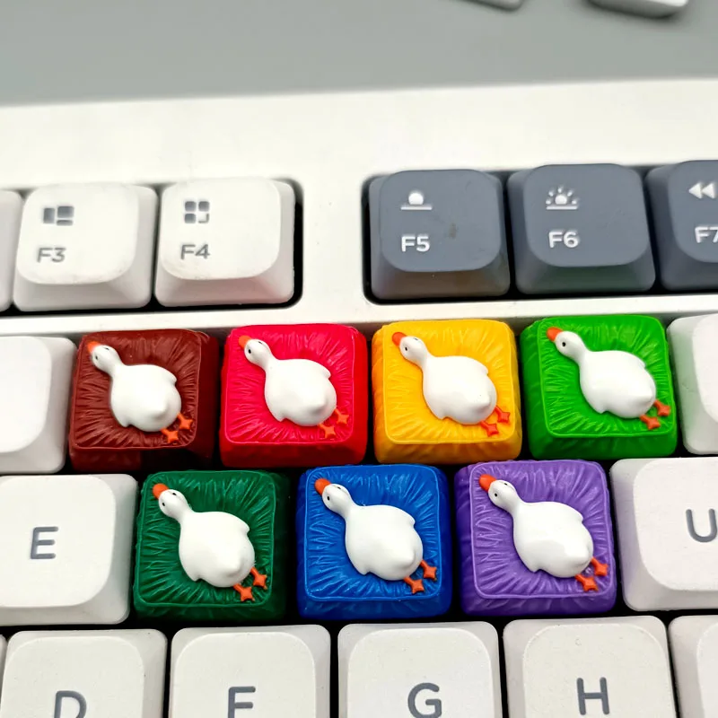 Teclas con tema de pato tumbado KT, teclas de juguete de resina con interruptor MX bajo para teclado mecánico, accesorio Original personalizado, regalo - imagen 5