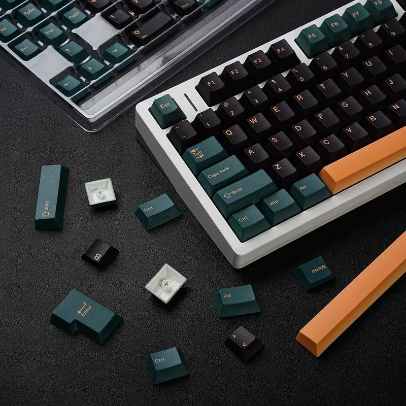 Gmk-teclas verdes regalizadas de Mars, 143 teclas, cereza, coreano, alemán, francés, español, ruso, árabe, Pbt, teclas de teclado mecánico - imagen 5