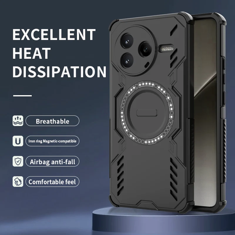 Armadura protectora disipación de calor funda de teléfono para Xiaomi Poco X7 X6 F6 F7 Pro Ultra C75 funda magnética a prueba de golpes Fundas