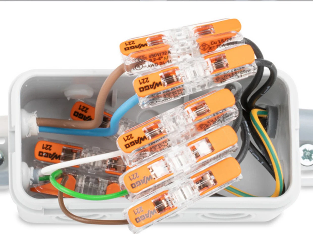 30 Uds Conectores compactos de empalme LED originales, conector Conductor 221 Real, 450V32A 18-14AWG, 2411-100% - imagen 4