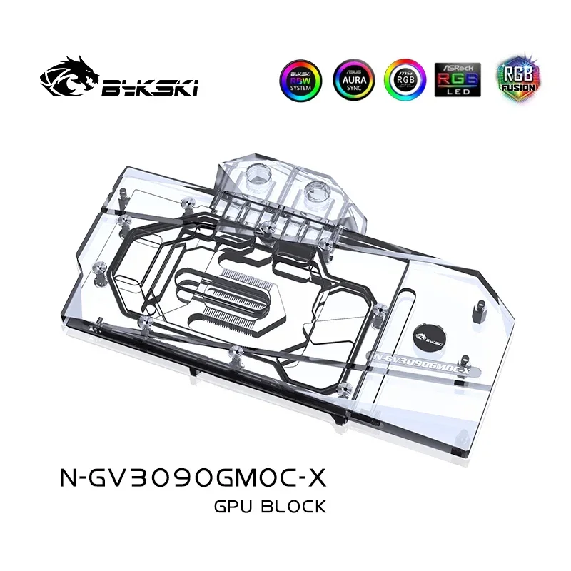 Bykski-bloque de agua GPU para Gigabyte 3090/3080 GAMING/EAGLE/VISION/tarjeta gráfica TURBO OC, radiador VGA, 5V/12V, N-GV3090GMOC-X - imagen 4